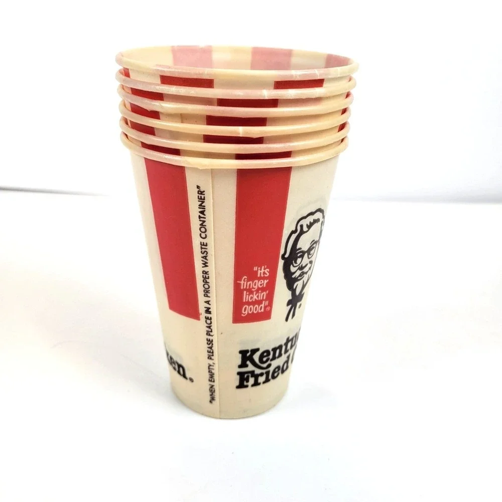 Vintage 1980s KFC Paper Wax Cup | Colonel Sanders Retro‎ Fast Food | Single Cup